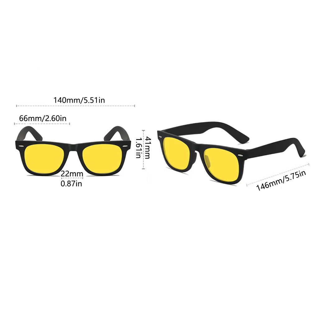 Size of Unisex Night Vision Anti Blue Light UV400 Sports Sunglasses