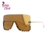 Uv400 Oversized Half Frame Luxury Sunglasses Sassy Chick Logo