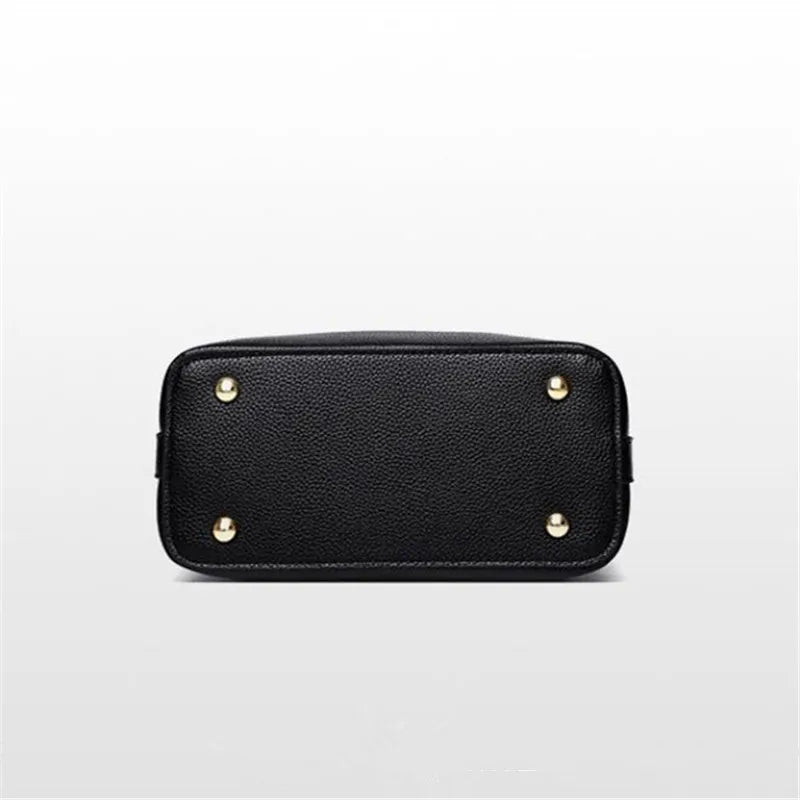 Versatile Leather Bucket Tote Bag