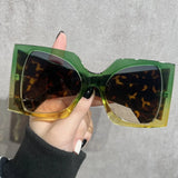 Green Versatile Stylish Casual Face-Shaping Women's Sunglasses
