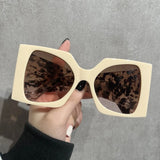 Beige Versatile Stylish Casual Face-Shaping Women's Sunglasses