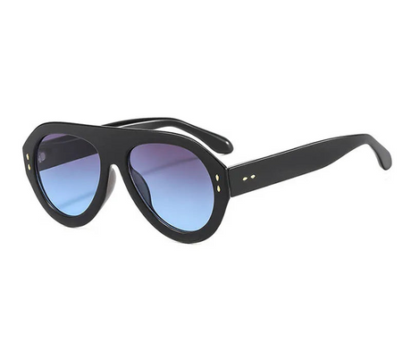 Versatile Trendy Rivet Large Frame Pilot Sunglasses