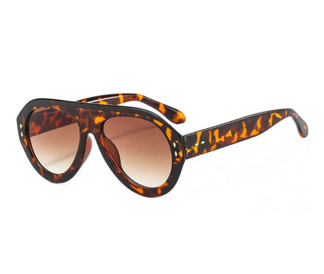 Versatile Trendy Rivet Large Frame Pilot Sunglasses