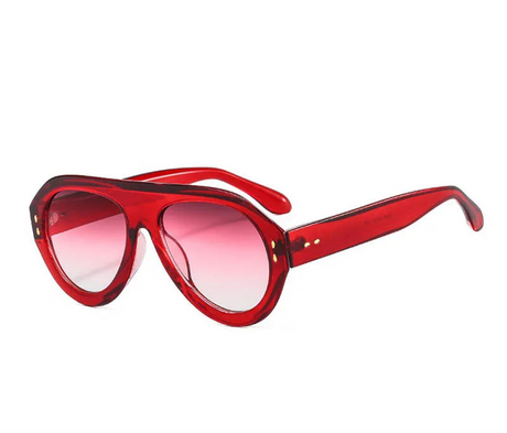 Versatile Trendy Rivet Large Frame Pilot Sunglasses