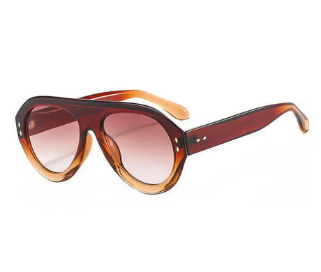Versatile Trendy Rivet Large Frame Pilot Sunglasses
