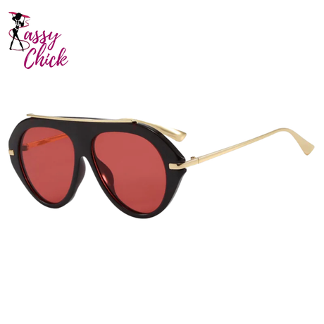 Vintage Big Size UV400 Sunglasses Sassy Chick Logo