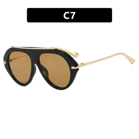 Black Gold Vintage Big Size UV400 Sunglasses