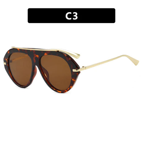 Leopard Vintage Big Size UV400 Sunglasses