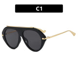 Black Vintage Big Size UV400 Sunglasses