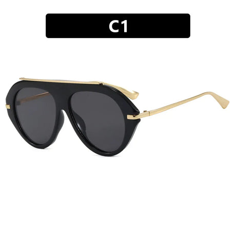 Black Vintage Big Size UV400 Sunglasses