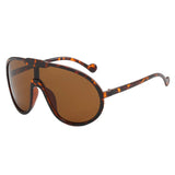 leopard frame, brown lens Vintage Brand Oversized Pilot Sunglasses