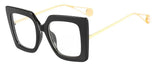 square glasses black clear lens