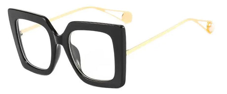 square glasses black clear lens