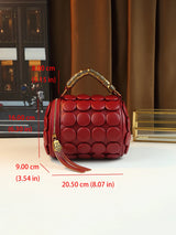 Size of Vintage Button Round Cylinder Handbag