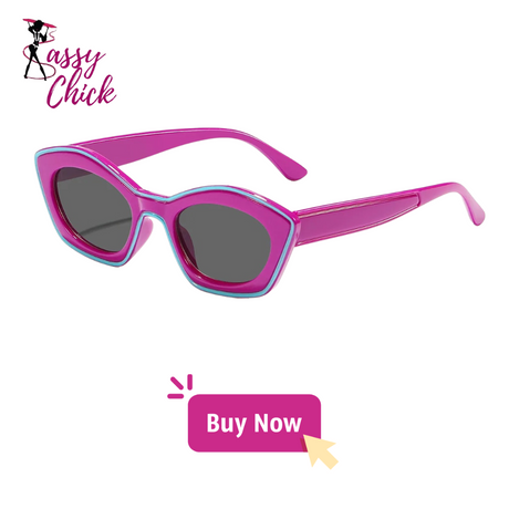 Vintage Cat Eye Female Eyewear Pink Sassy Chick Logo