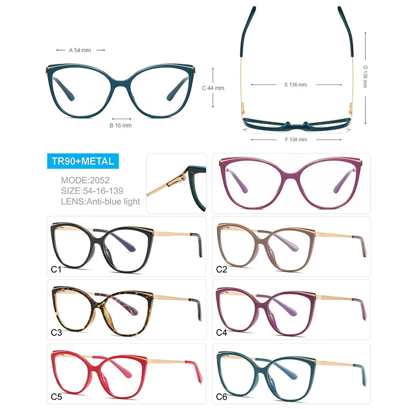 Vintage Cat Eye Myopia Hyperopia Glasses