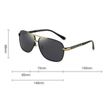 Size of Vintage Double Bridge Polarized Photochromic Sunglasses