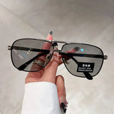 Vintage Double Bridge Polarized Photochromic Sunglasses