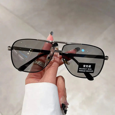 Vintage Double Bridge Polarized Photochromic Sunglasses