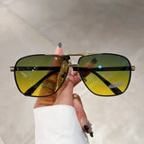 Vintage Double Bridge Polarized Photochromic Sunglasses