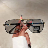 Vintage Double Bridge Polarized Photochromic Sunglasses
