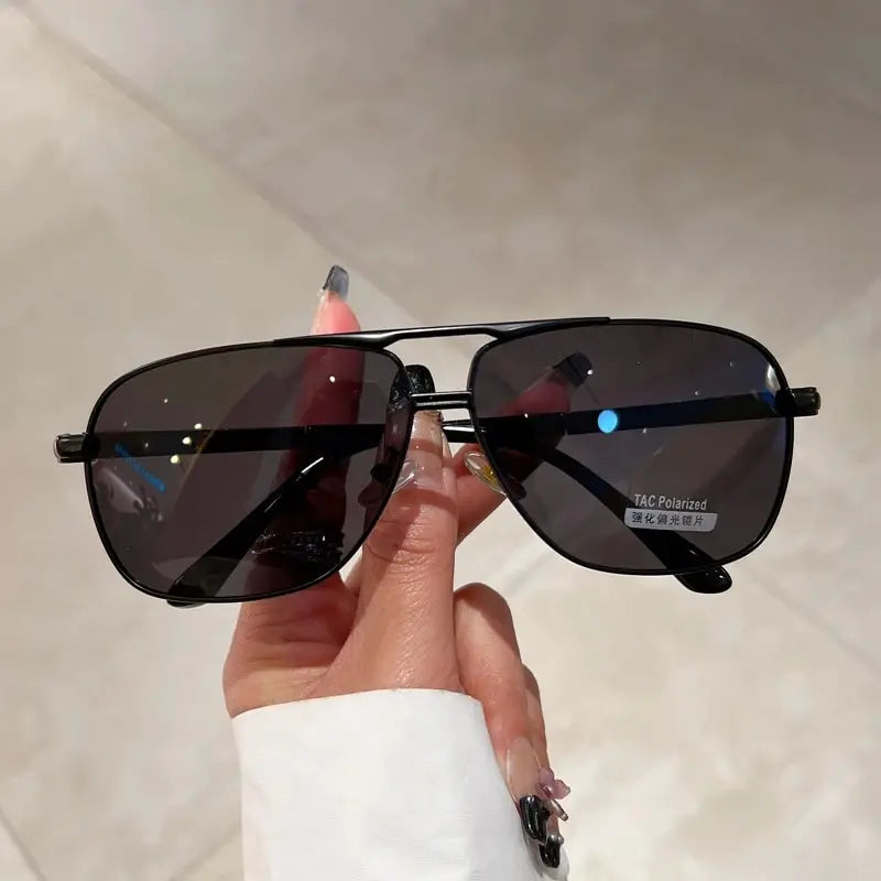 Vintage Double Bridge Polarized Photochromic Sunglasses