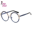 Vintage Engraved Round Clear Eyewear Sassy Chick Logo