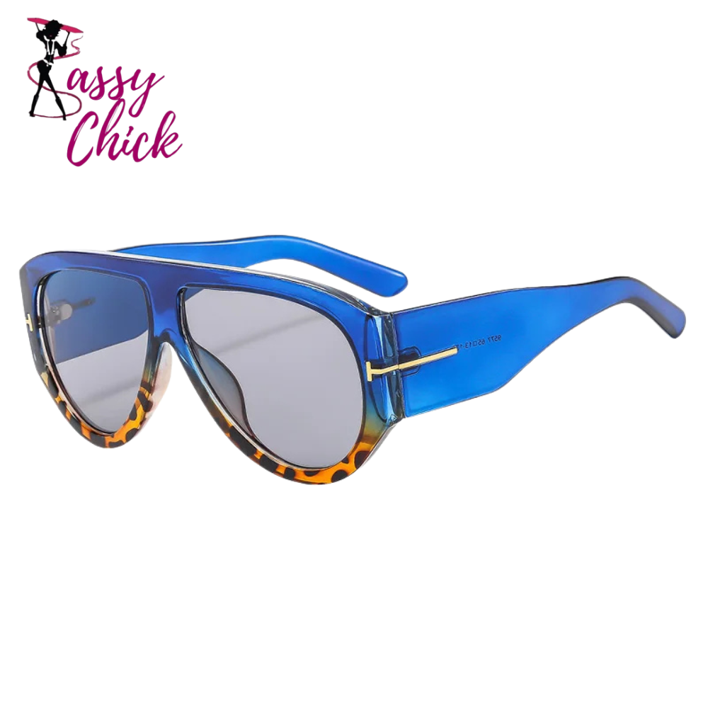 Vintage Female Retro Flat Top One Piece Sunglasses Sassy Chick Logo