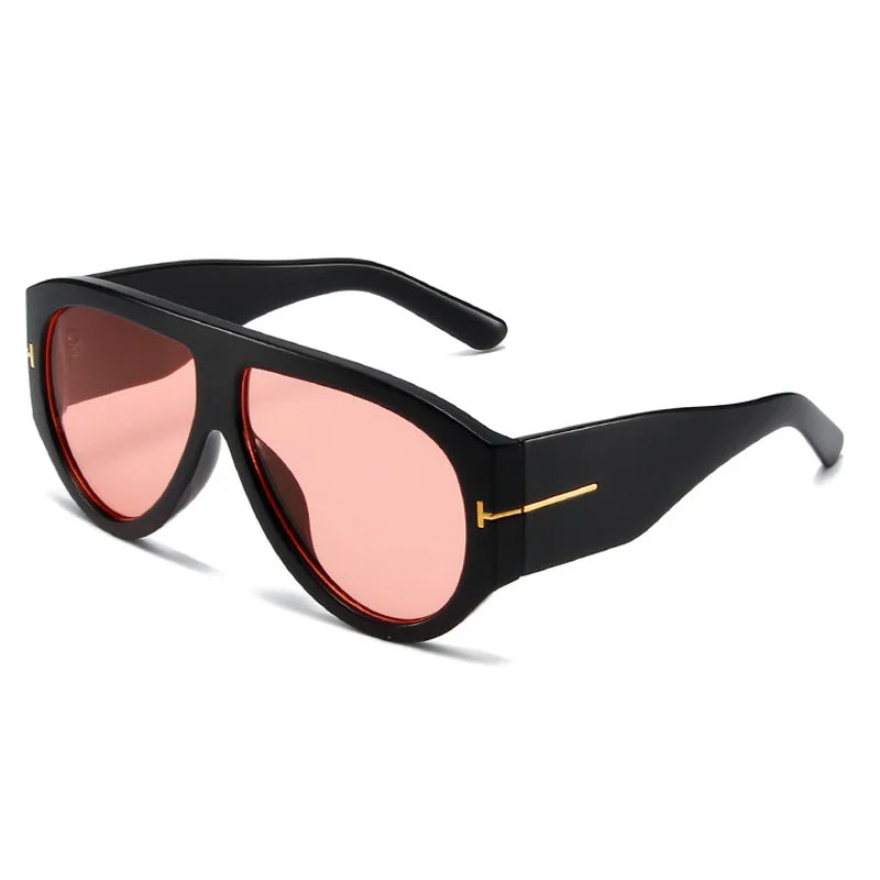 Vintage Female Retro Flat Top One Piece Sunglasses black