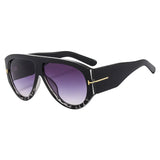 Vintage Female Retro Flat Top One Piece Sunglasses black