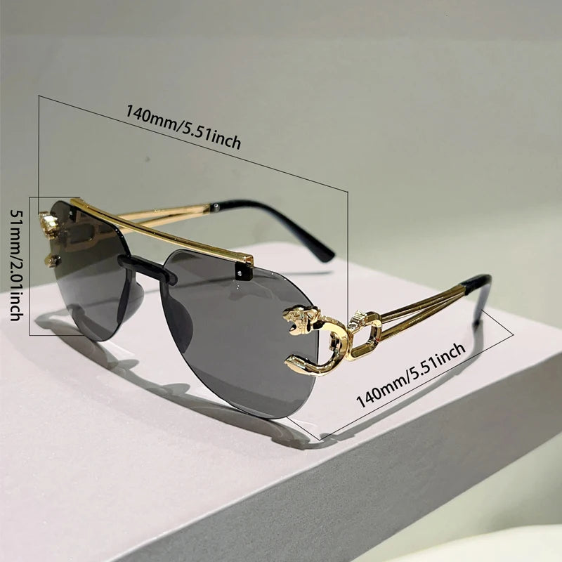 Collection of Vintage Gradient Casual Rimless Pilot Sunglasses