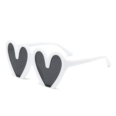 White Vintage Heart Core Sunglasses
