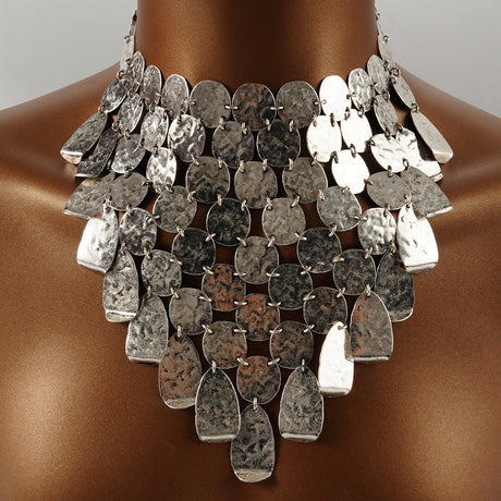 Silver Vintage Irregular Circular Necklace