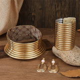 gold color leather jewelry set
