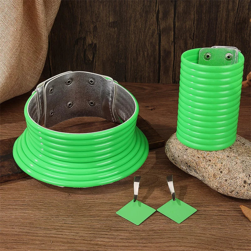 green color leather jewelry set