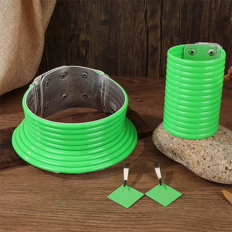 green color leather jewelry set