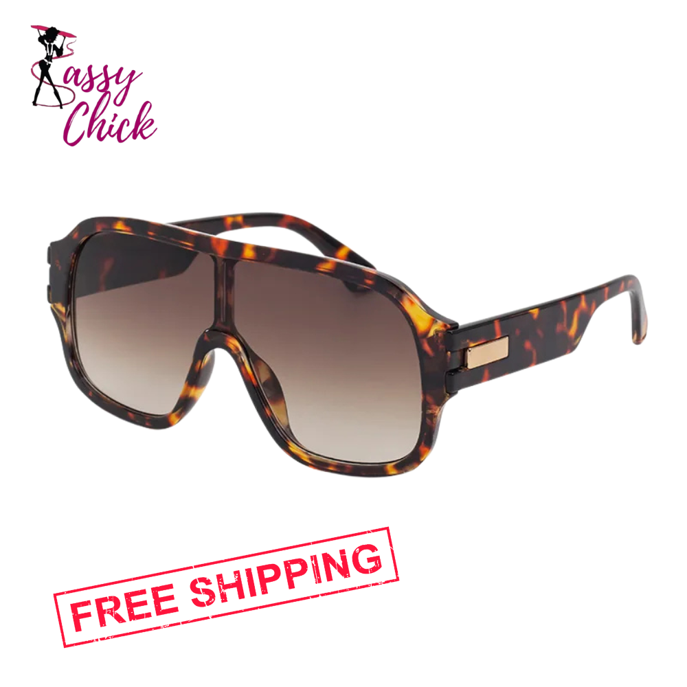 Vintage Luxury Oversized Sunglasses Sassy Chick Logo