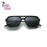 Vintage Luxury Square Men Sunglass Sassy Chick Logo