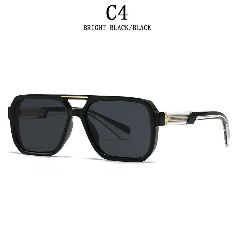Black Vintage Luxury Square Men Sunglass