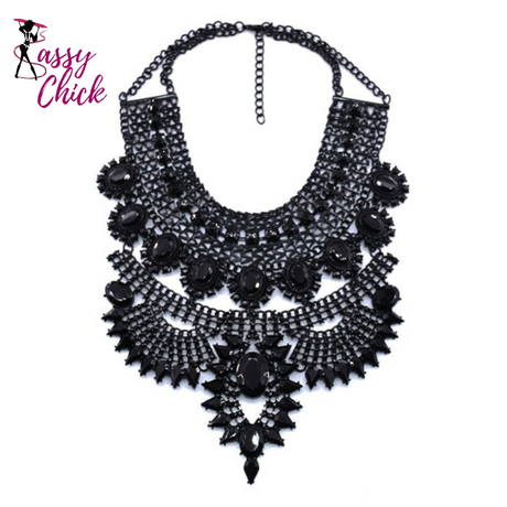 Vintage Maxi Large Collar Necklace Sassy Chick Logo