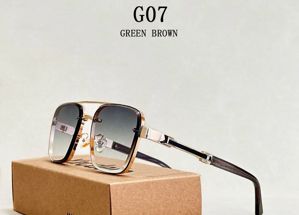 Vintage Men Trendy Sunglasses green brown