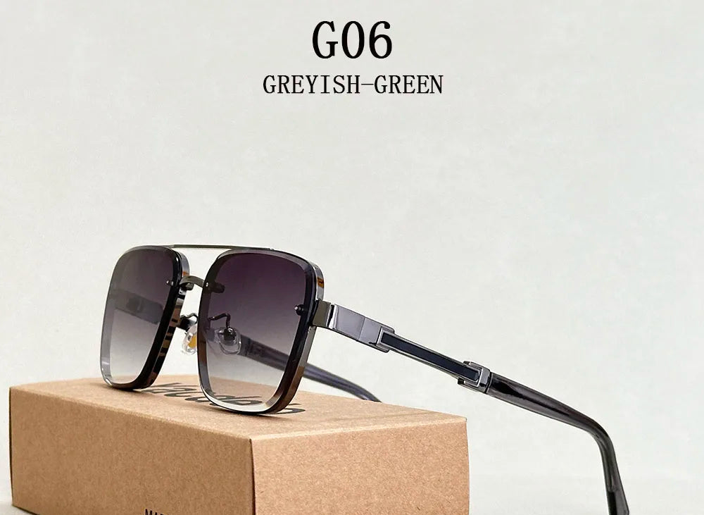 Vintage Men Trendy Sunglasses greyish green