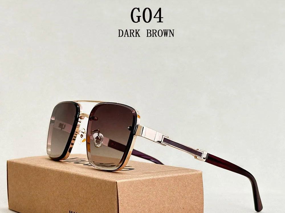 Vintage Men Trendy Sunglasses dark brown