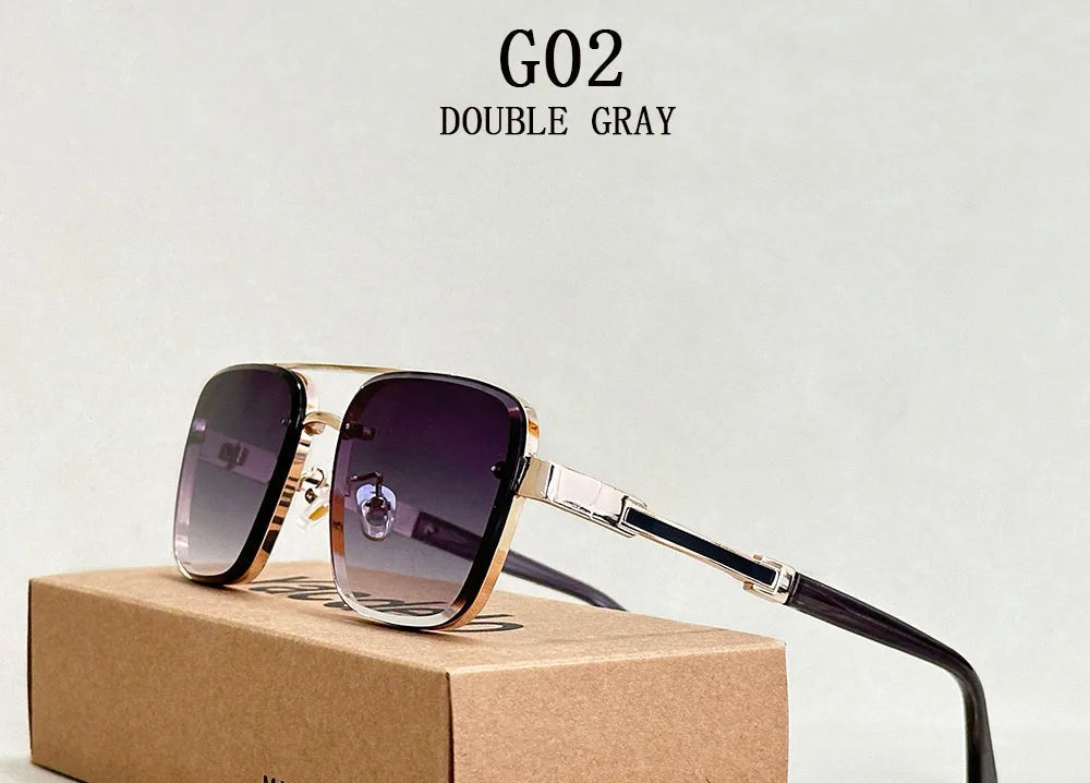 Vintage Men Trendy Sunglasses double grey