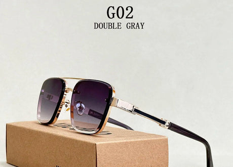 Vintage Men Trendy Sunglasses double grey