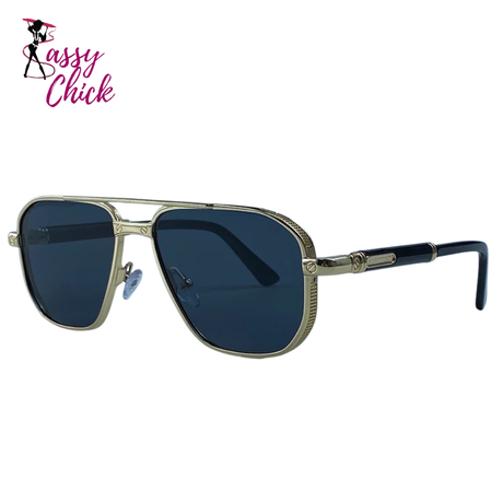Vintage Metal Double Bridge Sunglasses Sassy Chick Logo