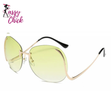 Vintage Metal Frame Oval Sunglasses Sassy Chick Logo