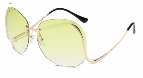 Vintage Metal Frame Oval Sunglasses 