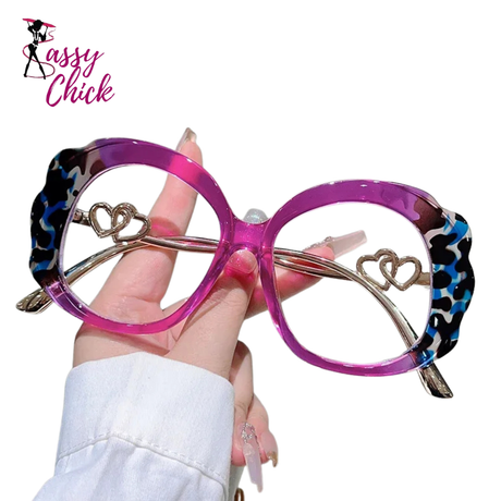 Vintage Multi-color Optical Oversize Round Glasses Sassy Chick Logo