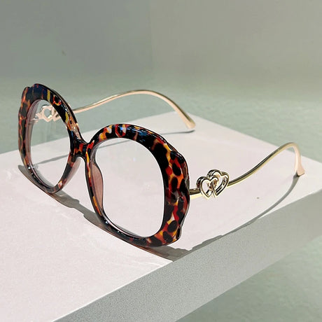 Leopard Vintage Multi-color Optical Oversize Round Glasses